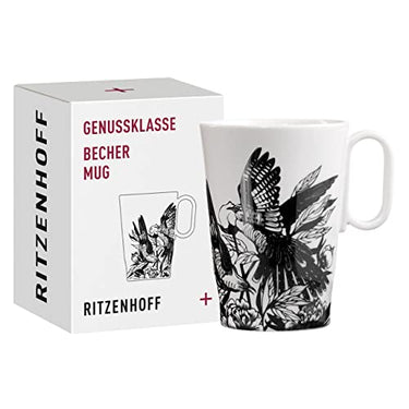 RITZENHOFF 3731001 Kaffee-Tasse 330 ml - Serie Genussklasse Nr. 1 - Becher aus Porzellan mit Vogelmotiv Designerstück im Sale